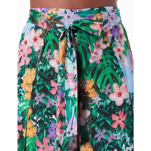 Desigual Boho Floral Wide Leg Pants Tie Waist Sz XL Viscose - Picture 2 of 15